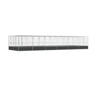 vidaXL Pajarera con extensión de acero color plateado 1246x414x212 cm