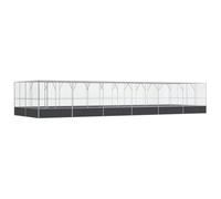vidaXL Pajarera con extensión de Acero Color Plateado 1246x414x212 cm, Jaula para pájaros, Jaula para periquitos, Jaula Grande para pájaros