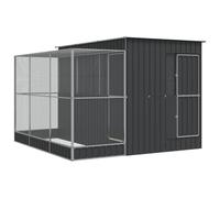 vidaXL Pajarera con extensión Acero Plateado 290x303x216 cm