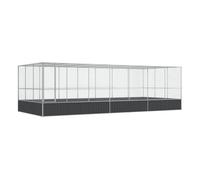 vidaXL Pajarera con extensión de Acero Color Plateado 725x307x212 cm