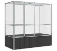 vidaXL Pajarera de Acero Color Plateado 210,5x107x212 m, Jaula para pájaros, Jaula para periquitos, Jaula Grande para pájaros, casa para pájaros