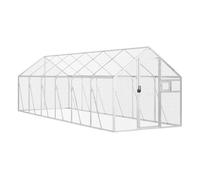 Vidaxl pajarera de aluminio color plateado 1,79x6x1,85 m