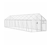 Vidaxl pajarera de aluminio color plateado 1,79x8x1,85 m