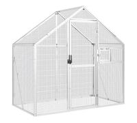 Vidaxl pajarera de aluminio color plateado 179x100x185 m