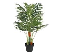 vidaXL Palmera Artificial con 3 Troncos PP Verde 85 cm