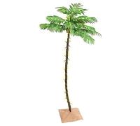 vidaXL Palmera Artificial con 96 Leds Decoración Adorno Iluminación Planta Plástica Luces Fiesta Festival Exterior Blanco Cálido 180 cm