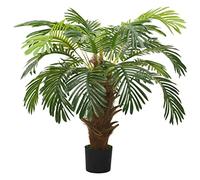 vidaXL Palmera Cycas Artificial con Macetero Plantas Falsas Decoración Floral Imitación Oficina Salón Sala de Estar Habitación 90 cm Verde