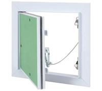 vidaXL Panel de acceso 150 x 150 mm con marco de aluminio y yeso para el interior. Tiene un diseño cuadrado moderno, tapa de estante útil y es funcional para ocultar paredes.