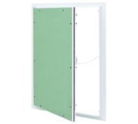vidaXL Panel de acceso 500 x 600 mm con marco de aluminio y yeso para interiores, diseño rectangular moderno. Es un hatch de estantería práctico, ideal para ocultar partes de la pared.