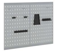 vidaXL Set de Panel de Herramientas de Acero Gris con Ganchos y Soportes | Organización Eficiente para Taller Garaje Soporta hasta 20 kg Diseño Contemporáneo Solución Organizador Estante Tablero Colg