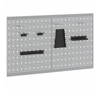 vidaXL Panel de Organización de Herramientas de Acero Industrial con Accesorios Colgantes | Solución Gris para Almacenamiento en Pared en el Garaje | Construcción de Metal Duradera | Instalación Rápi
