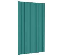 vidaXL Panel de techo 12 piezas de acero galvanizado verde de 80 x 45 cm, panel rectangular de techo económico, acero galvanizado resistente, elegante para bricolaje, hogar o negocios