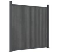 vidaXL Panel de Valla con 2 Postes, Cerca de Estacas, Enrejado Borde de Césped, Pantalla de Privacidad para Jardín Patio, WPC Gris