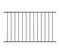 vidaXL Panel de Valla con Postes Cerca Cercado con Palos Vallado Pario Exterior Acero con Recubrimiento en Polvo Negro 1,7x1,25 m