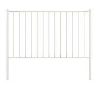 vidaXL Panel de Valla con Postes Cerca Cercado con Palos Vallado Pario Exterior Acero con Recubrimiento en Polvo Blanco 1,7x0,75 m