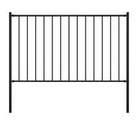 vidaXL Panel de Valla con Postes Cerca Cercado con Palos Vallado Pario Exterior Acero con Recubrimiento en Polvo Negro 1,7x1,25 m