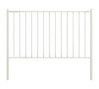 vidaXL Panel de Valla con Postes Cerca Cercado con Palos Vallado Pario Exterior Acero con Recubrimiento en Polvo Blanco 1,7x1m