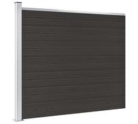 vidaXL Panel de Valla Jardín Patio Exterior Barrera Cercado Rollo Pantalla Privacidad Decorativa Cerca Tira Duradero WPC Negro 175x146 cm