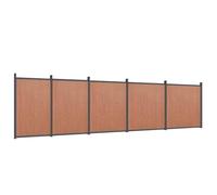 vidaXL Panel de Valla, Pared de Cerca Decorativa, Pantalla de Privacidad, Barrera para Jardín Patio Terraza Hogar, WPC Marrón 872x186 cm