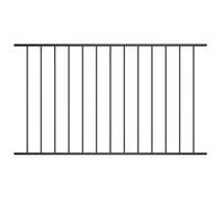 vidaXL Panel de Valla con Postes Cerca Cercado con Palos Vallado Pario Exterior Acero con Recubrimiento en Polvo Negro 1,7x1,25 m