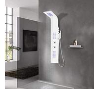 vidaXL Panel Ducha de Aluminio 20x44x130 cm Blanco Baño Aseo Bañeras Grifos