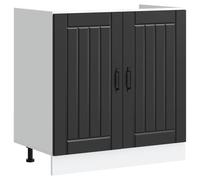 vidaXL Panel para lavavajillas Lucca Madera contrachapada Negra