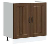 vidaXL Panel para lavavajillas Lucca, madera contrachapada roble marrón para gabinete base de cocina