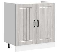 vidaXL Panel para lavavajillas Lucca Madera contrachapada Sonoma Gris