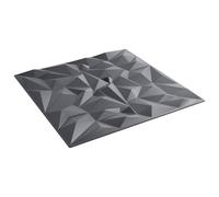 vidaXL Paneles de pared 12 pcs Gris Amatista 50x50 cm Espuma XPS, Decoración de dormitorio, paneles de pared modernos, 3D fáciles de limpiar, diseño personalizado para residencial