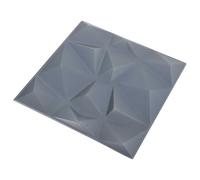 vidaXL Paneles de pared 12 pcs Gris Diamante 50x50 cm Espuma XPS, Decoración de dormitorio, paneles de pared modernos, 3D fáciles de limpiar, diseño personalizado para residencial
