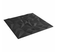 vidaXL Paneles de pared 12 pcs Negro 50 x 50 cm Espuma XPS, Decoración de dormitorio, paneles de pared modernos, 3D fáciles de limpiar, diseño personalizado para residencial, mejora de interiores DIY
