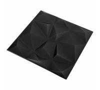 vidaXL Paneles de pared 12 pcs Origami Negro 50x50 cm Espuma XPS, Decoración de dormitorio, paneles de pared modernos, 3D fáciles de limpiar, diseño personalizado para residencial