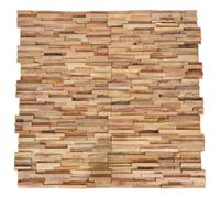 vidaXL 10x Madera Teca Paneles de Revestimiento de Pared Azulejo Impermeable Fachada de Casa Hogar Exterior Decoración Duradero Elegante 3D 1,08 m²