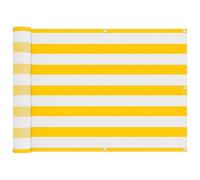 vidaXL Pantalla de balcón amarillo y blanco, 75 x 200 cm, solución de sombra para balcón, moderna sombrilla a rayas, resistente a los rayos UV, resistente al agua, cubierta solar duradera para terraza