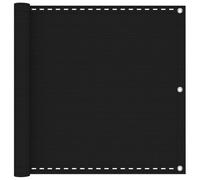 vidaXL Pantalla de balcón negra 75 x 700 cm HDPE y aluminio, valla para jardín, pantalla resistente a los rayos UV, fácil instalación, protección para balcón, cortavientos