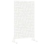 vidaXL Pantalla de Privacidad 100 x 50 x 180 cm Acero Blanco | Hecho de acero con pintura en polvo, fuerte y resistente, El patrón en cuadrícula se ve increíble,