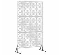 vidaXL Pantalla de Privacidad Gris 100 x 50 x 180 cm Acero, Pantalla de privacidad moderna para jardín y terraza, separador exterior, panel de acero rectangular