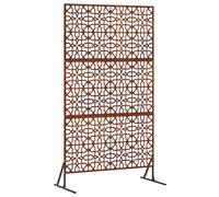 vidaXL Pantalla de Privacidad Gris 100 x 50 x 180 cm Acero al carbono, Pantalla de privacidad moderna para jardín y terraza, separador exterior, panel de acero rectangular