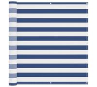 vidaXL Pantalla para balcón azul y blanco, 120 x 200 cm, revestimiento de poliuretano, Oxford alu, solución de sombra para balcón, moderno paraguas a rayas, resistente a los rayos UV, resistente al
