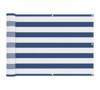 vidaXL Pantalla para balcón azul y blanco, 75 x 200 cm, revestimiento de poliuretano, Oxford alu, solución de sombra para balcón, moderno paraguas a rayas, resistente a los rayos UV, resistente al