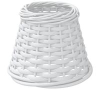 vidaXL Pantalla para lámpara Mimbre Blanco Ø15x12 cm, Pantalla de lámpara de Techo, Pantalla de lámpara de mesilla, Pantalla de lámpara de Mimbre