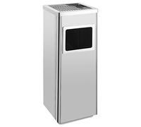vidaXL Papelera con Cenicero de Acero Inoxidable 36 L Casa Hogar Jardín Decoración Diseño Estilo Basura Cubo Recipiente Comedor Bar Cocina Salón Sala