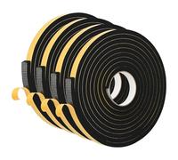 vidaXL Paquete de 4 cintas de espuma CR redondas de espuma negra de 20 mm x 5 m que retiene la humedad, eficaz y universal, aislamiento