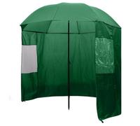 vidaXL Paraguas con Paredes de Pesca Sombrilla con Toldo Lateral para Pescar Refugio de Deporte Verde 240x210 cm Sombrilla con Toldo Lateral