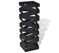 vidaXL Paragüero Modelo Cuadrado Negro de acero 48.5 cm – guarda bastones