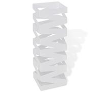 vidaXL Paragüero cuadrado de acero blanco 48,5 cm cubo para paraguas