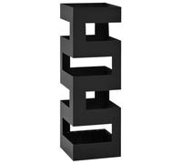 vidaXL Paragúero Diseño Tetris, Paragüero con Bandeja de Goteo, Estante Soporte para Paraguas Bastones, Accesorio para Hogar, Acero Negro