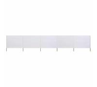 vidaXL Paravientos de 5 Paneles Privacidad Jardín Lago Mar Tienda Camping Parasol Protección Jardín Lago Mar Exterior Tela Blanco Arena
