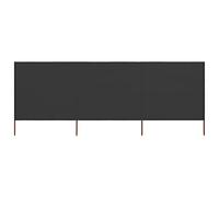 vidaXL Paravientos de Playa 3 Paneles Acampada Camping Senderismo Parasol Sombrajos Quitasol Caseta Aire Libre Tela Gris Antracita 400x80 cm