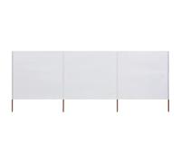 vidaXL Paravientos de playa de 3 paneles tela blanco arena 400x160 cm